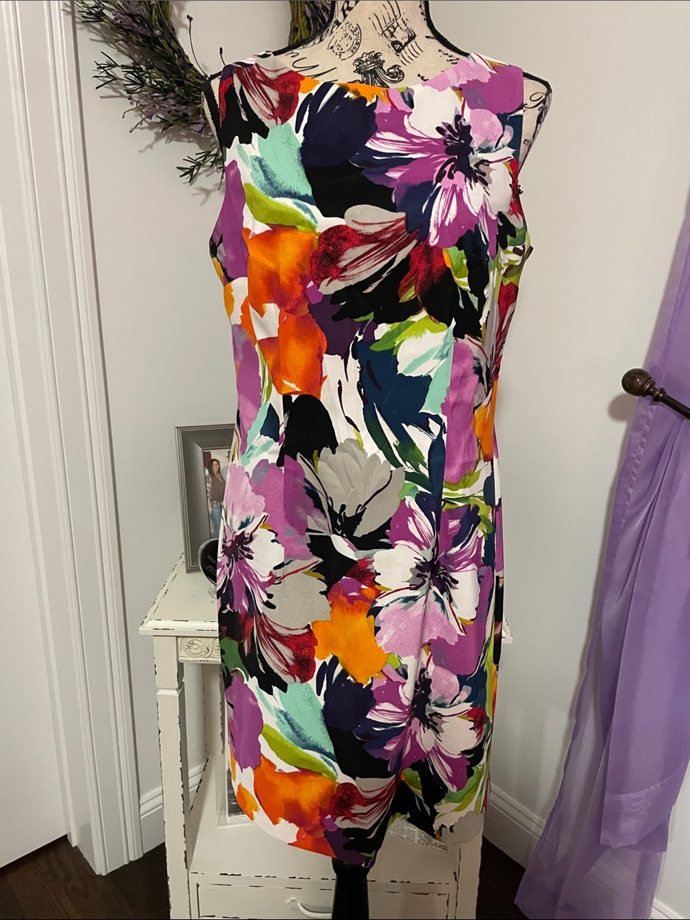 Vibrant Floral Shift Dress - Multicolor